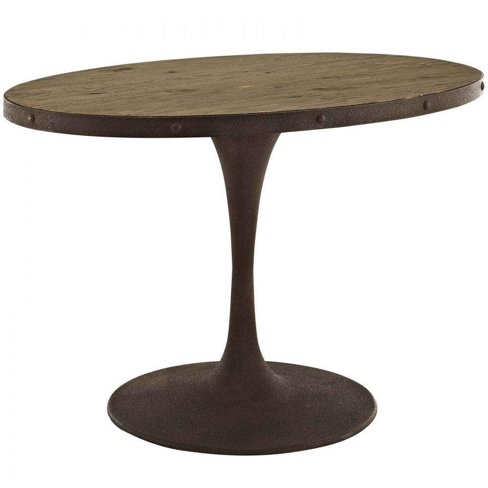 Drive 47" Oval Wood Top Dining Table, Brown