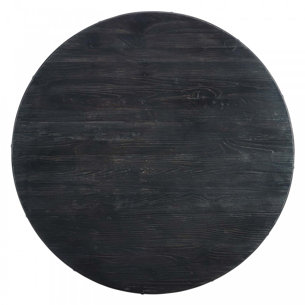 Drive 48" Round Wood Top Dining Table, Black Gold