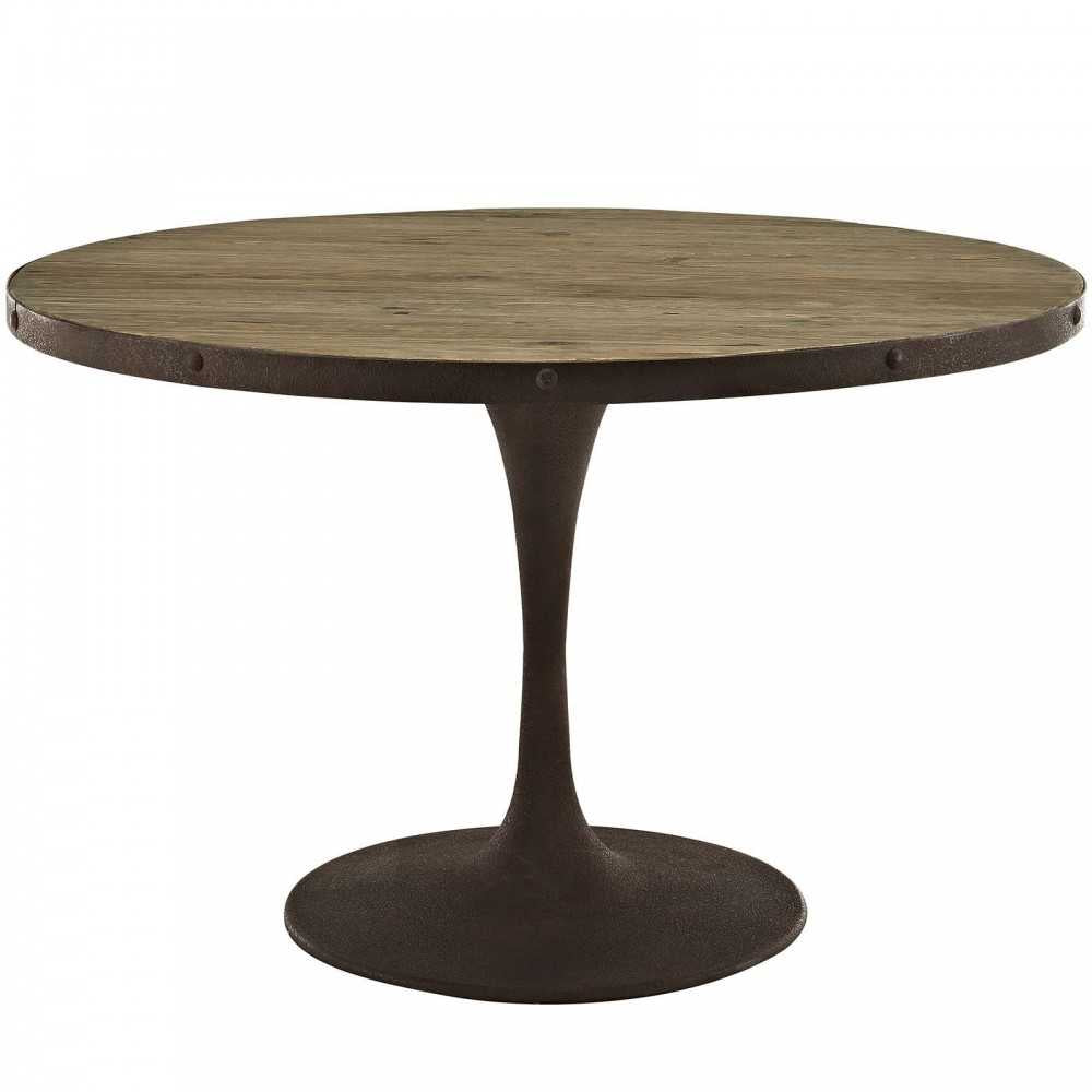 Drive 48" Round Wood Top Dining Table, Brown