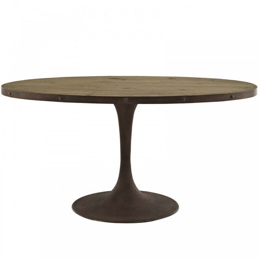 Drive 60" Oval Wood Top Dining Table, Brown