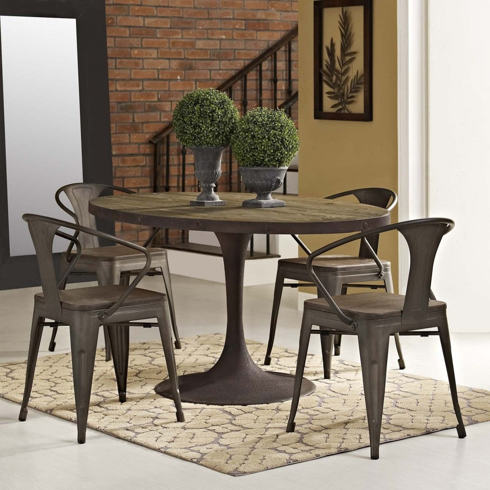 Drive 60" Oval Wood Top Dining Table, Brown