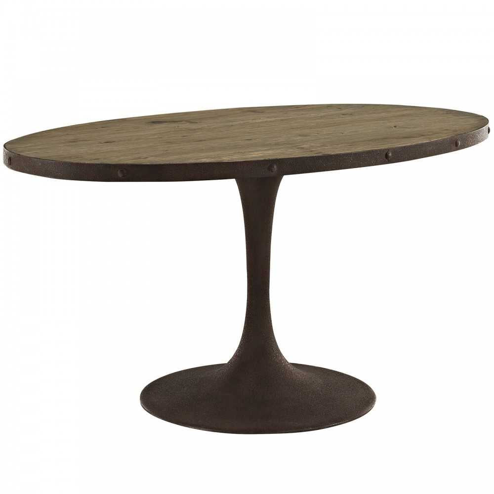 Drive 60" Oval Wood Top Dining Table, Brown