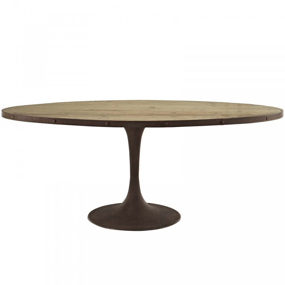 Drive 78" Oval Wood Top Dining Table, Brown