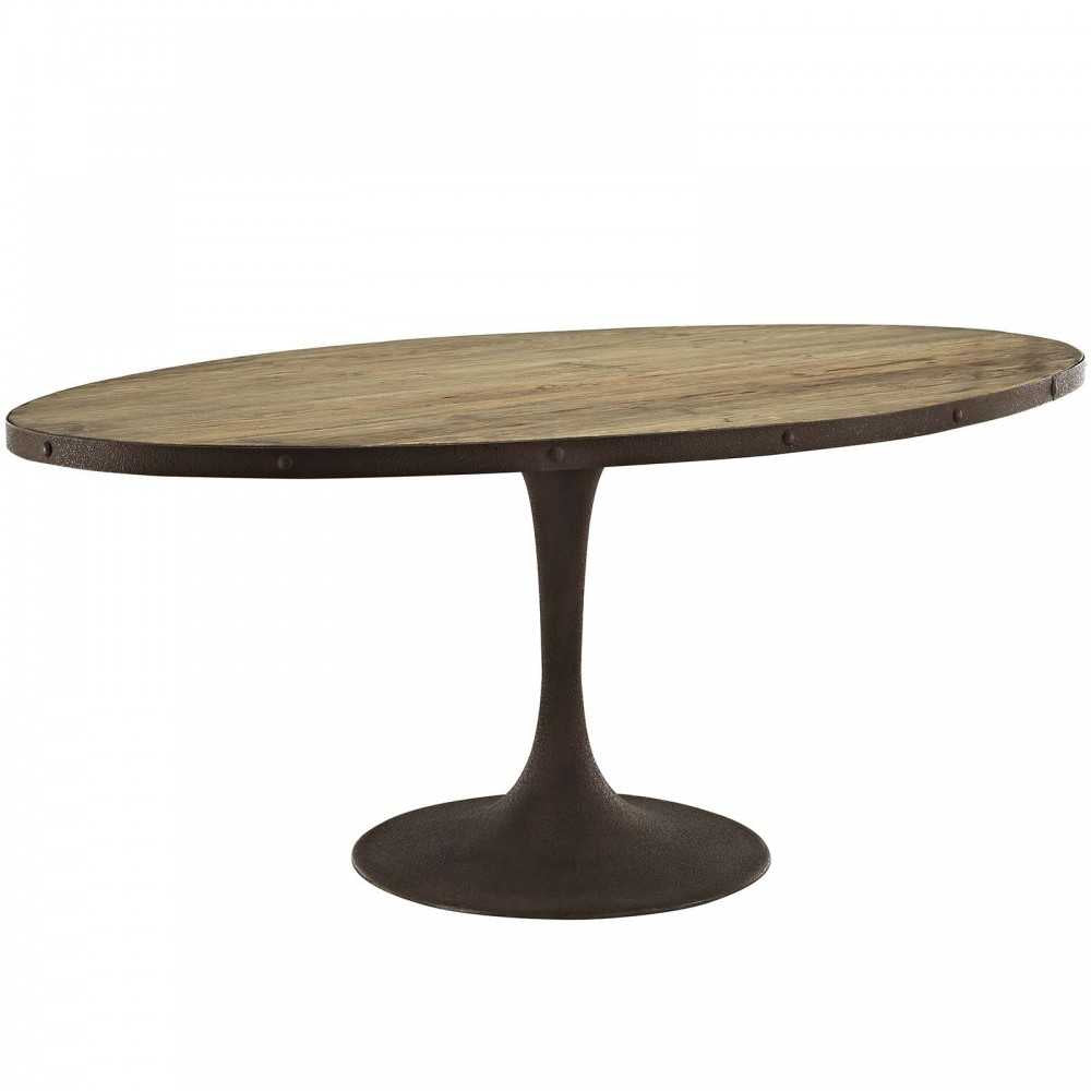 Drive 78" Oval Wood Top Dining Table, Brown