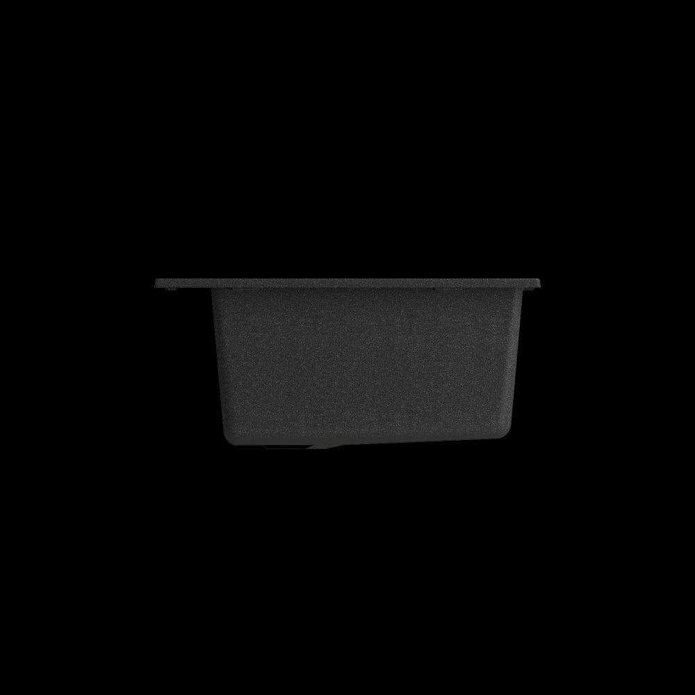 Dual-Mount 27 in. Single Bowl Granite Composite Kitchen Sink in Metallic Black