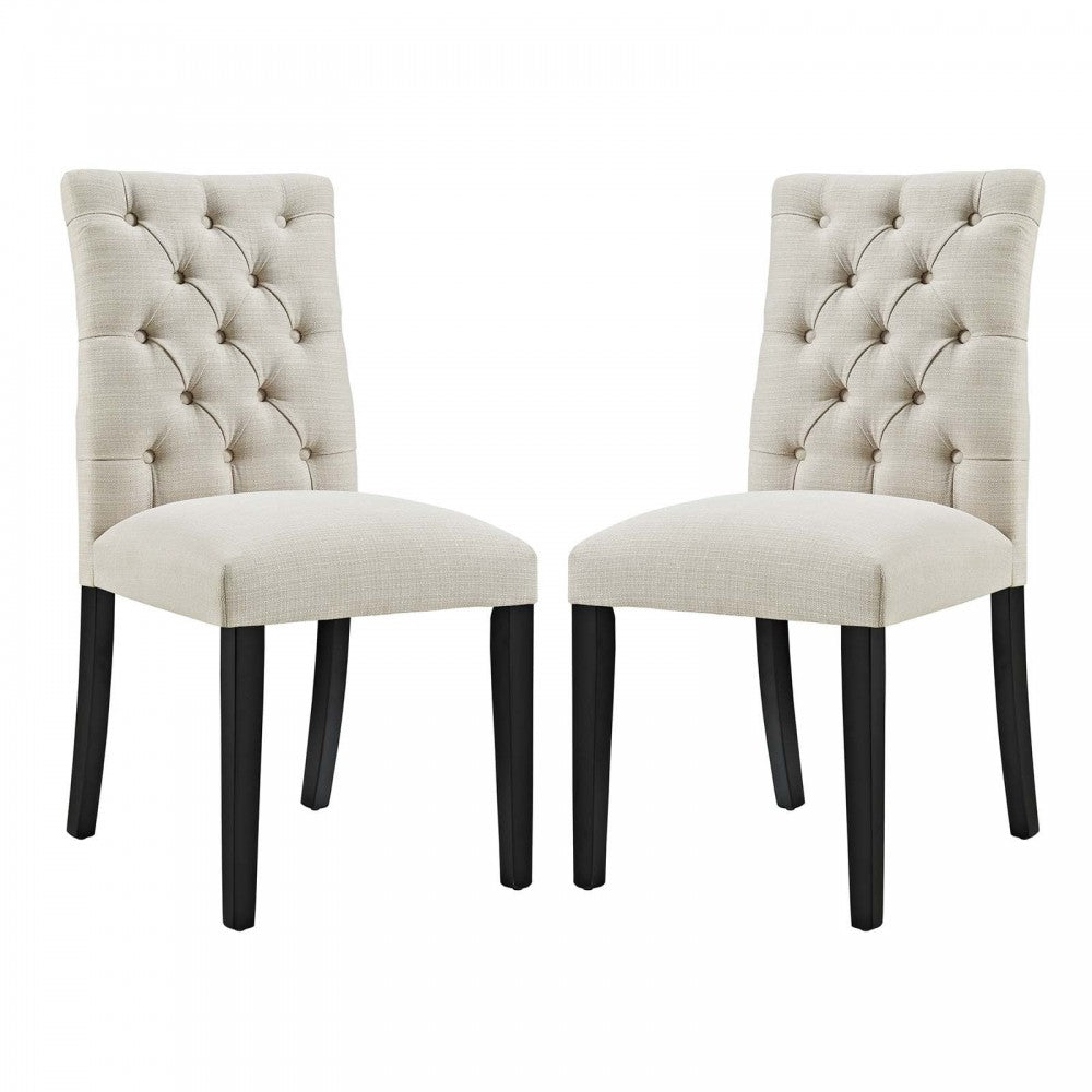 Duchess Dining Chair Fabric Set of 2, Beige