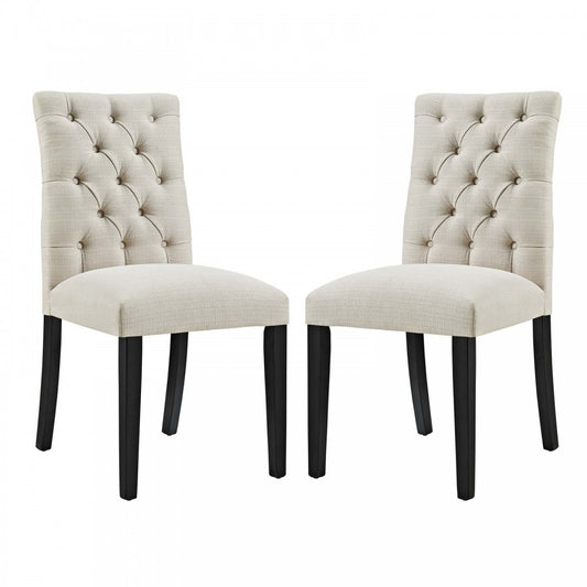 Duchess Dining Chair Fabric Set of 2, Beige