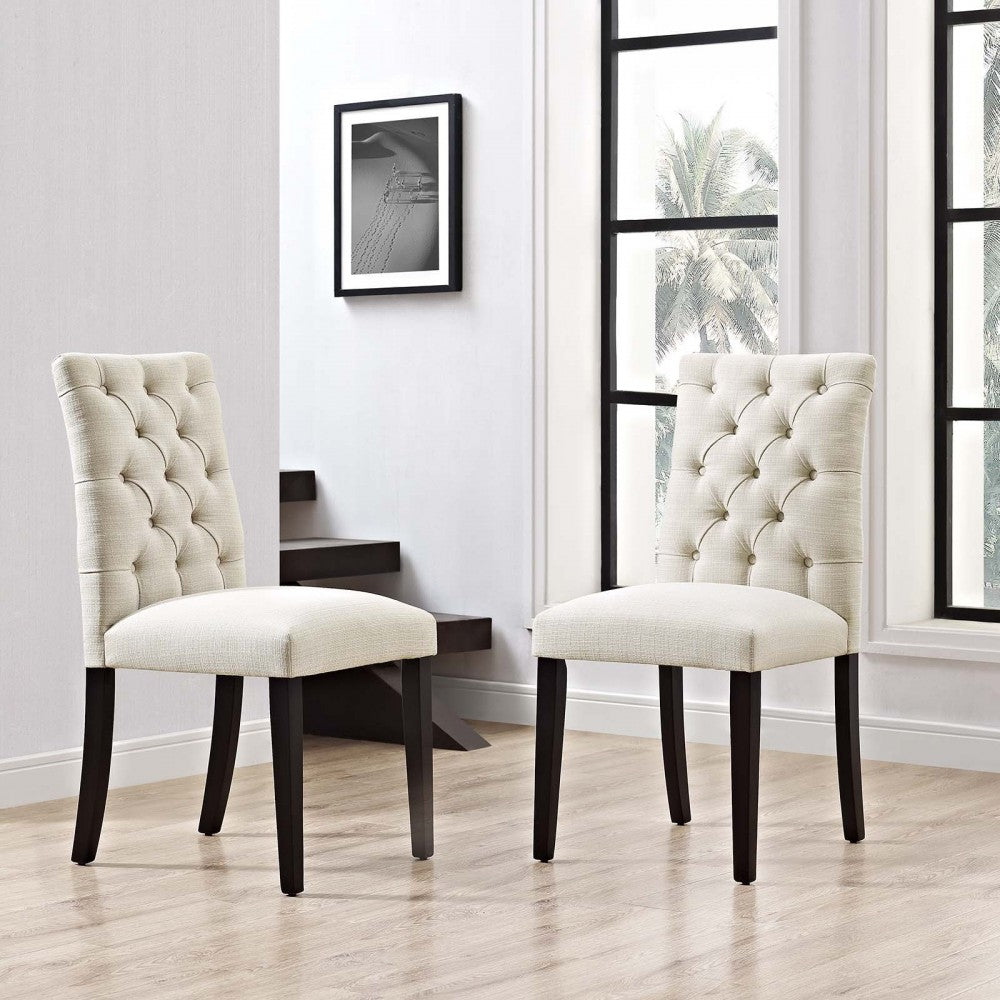 Duchess Dining Chair Fabric Set of 2, Beige