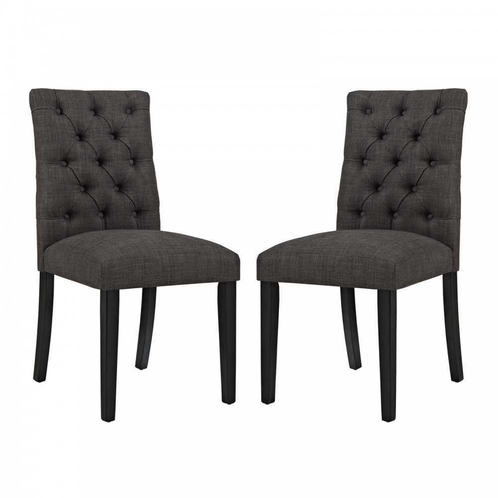 Duchess Dining Chair Fabric Set of 2, Brown