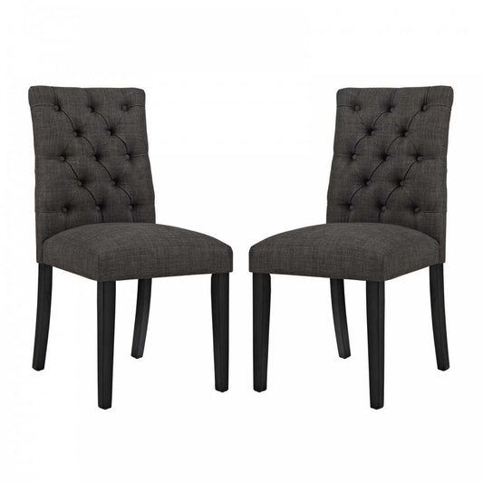 Duchess Dining Chair Fabric Set of 2, Brown