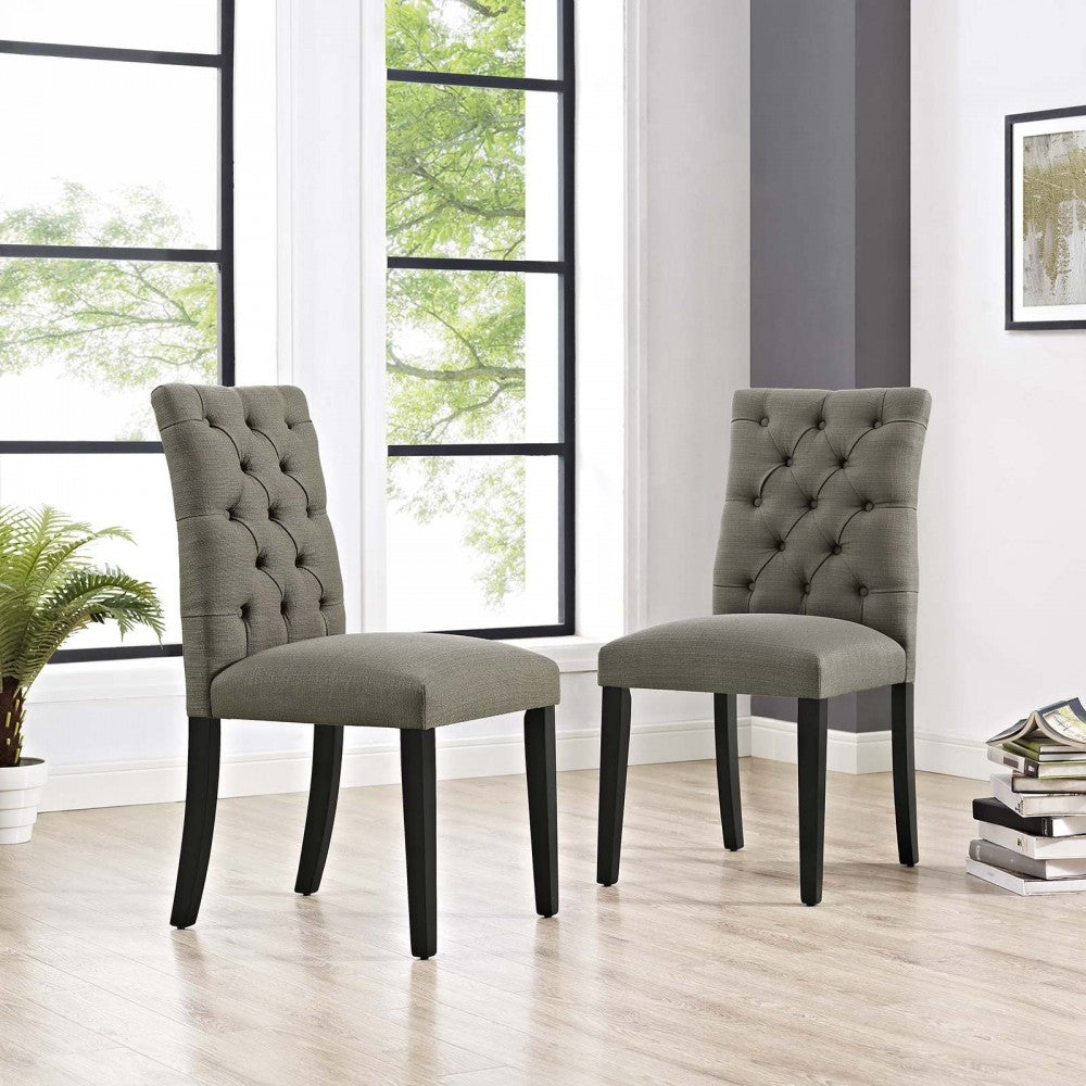 Duchess Dining Chair Fabric Set of 2, Granite