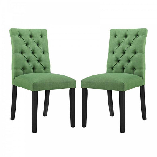 Duchess Dining Chair Fabric Set of 2, Green