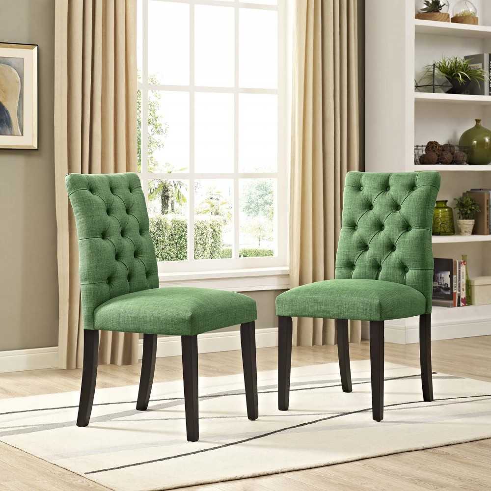 Duchess Dining Chair Fabric Set of 2, Green