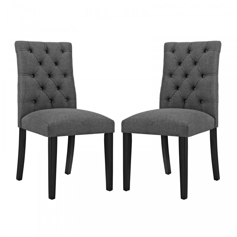 Duchess Dining Chair Fabric Set of 2, Gray