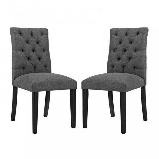 Duchess Dining Chair Fabric Set of 2, Gray