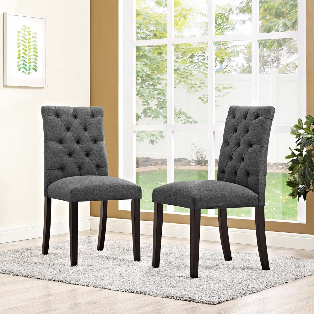 Duchess Dining Chair Fabric Set of 2, Gray