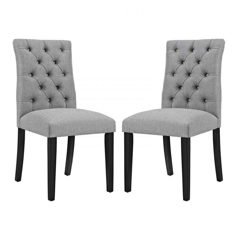 Duchess Dining Chair Fabric Set of 2, Light Gray