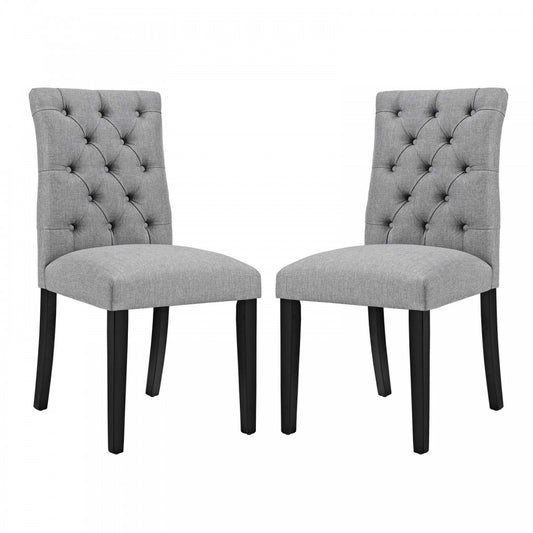 Duchess Dining Chair Fabric Set of 2, Light Gray