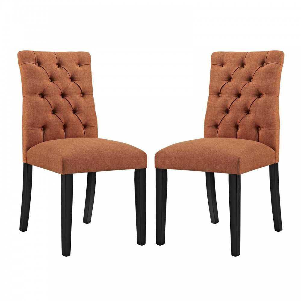 Duchess Dining Chair Fabric Set of 2, Orange