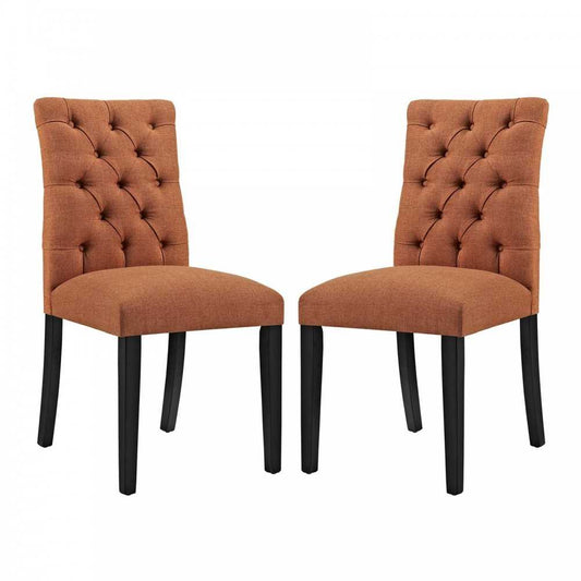 Duchess Dining Chair Fabric Set of 2, Orange
