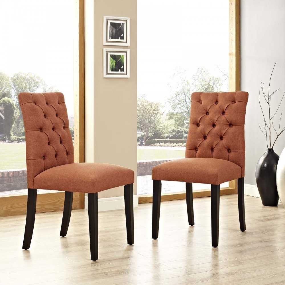 Duchess Dining Chair Fabric Set of 2, Orange