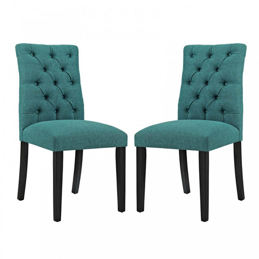 Duchess Dining Chair Fabric Set of 2, Teal
