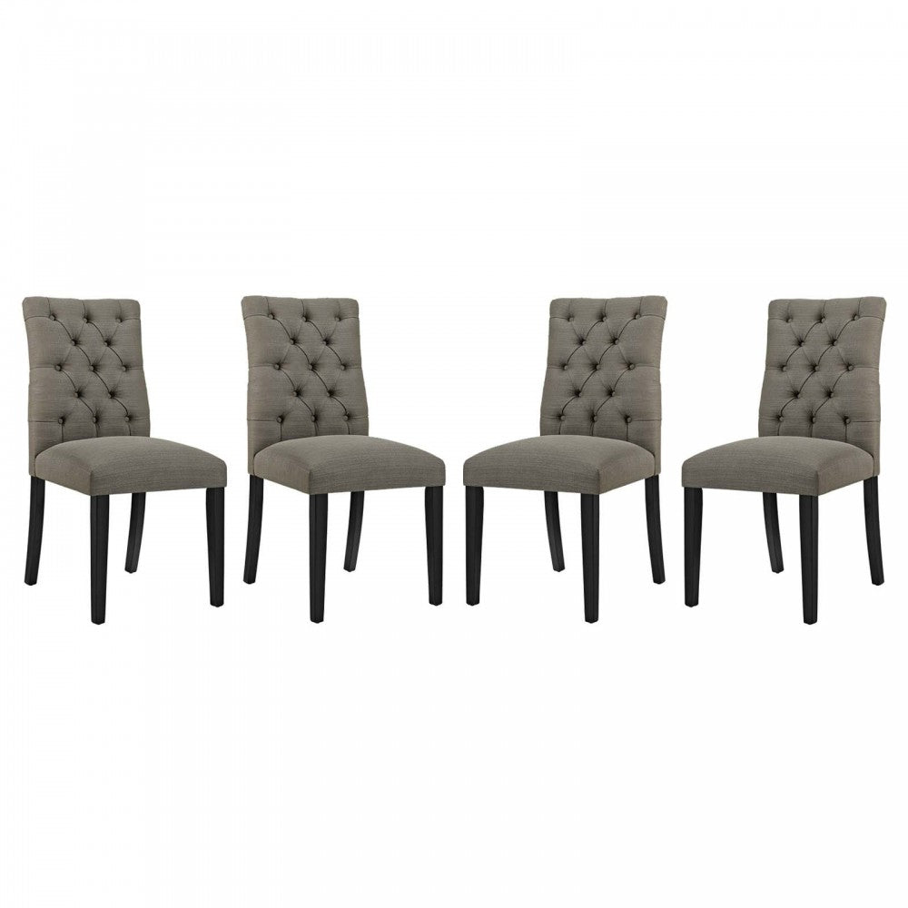 Duchess Dining Chair Fabric Set of 4, Granite