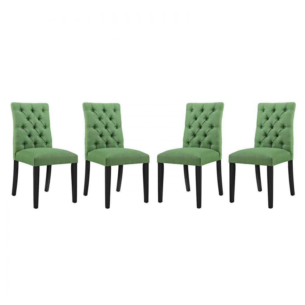 Duchess Dining Chair Fabric Set of 4, Green