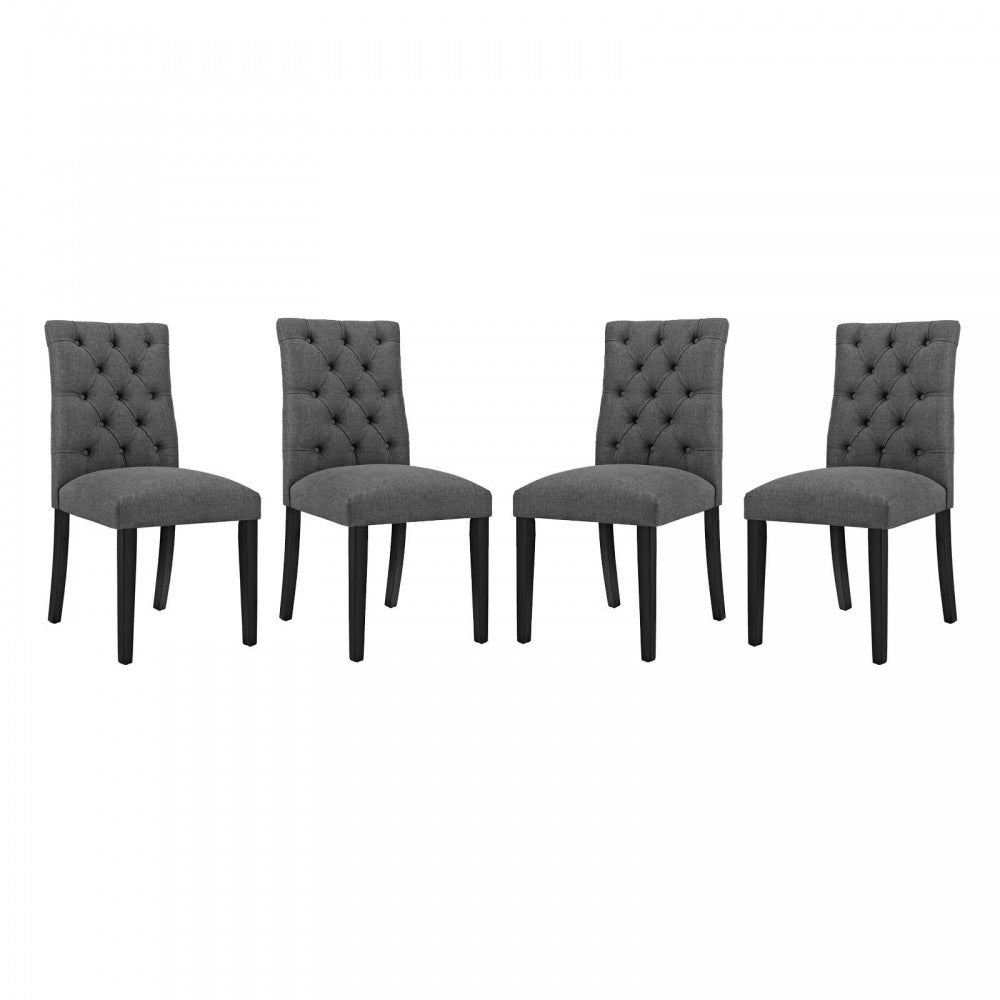 Duchess Dining Chair Fabric Set of 4, Gray