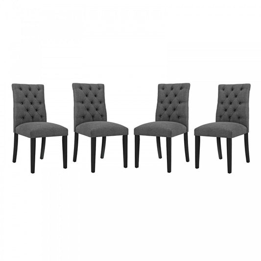 Duchess Dining Chair Fabric Set of 4, Gray