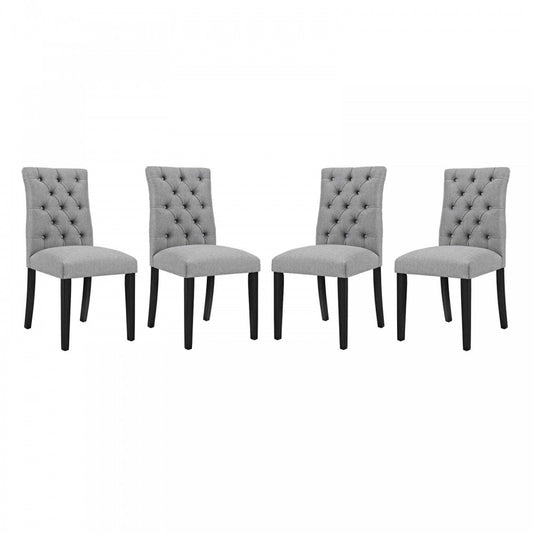 Duchess Dining Chair Fabric Set of 4, Light Gray