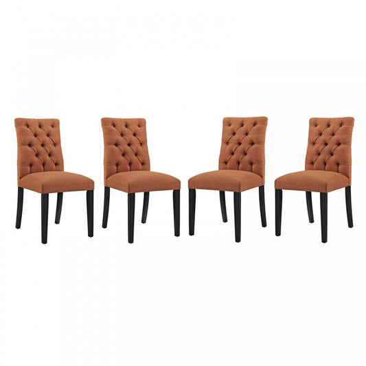 Duchess Dining Chair Fabric Set of 4, Orange