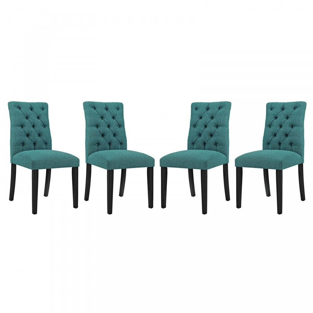Duchess Dining Chair Fabric Set of 4, Teal