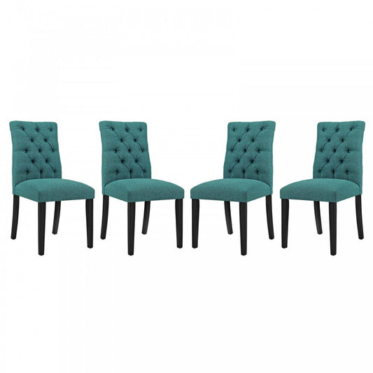 Duchess Dining Chair Fabric Set of 4, Teal
