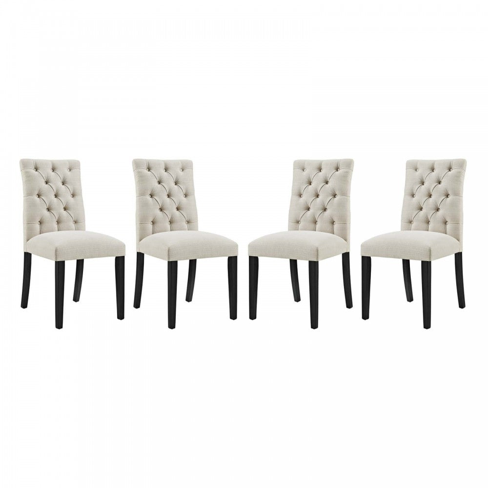Duchess Dining Chair Fabric Set of 4, Beige