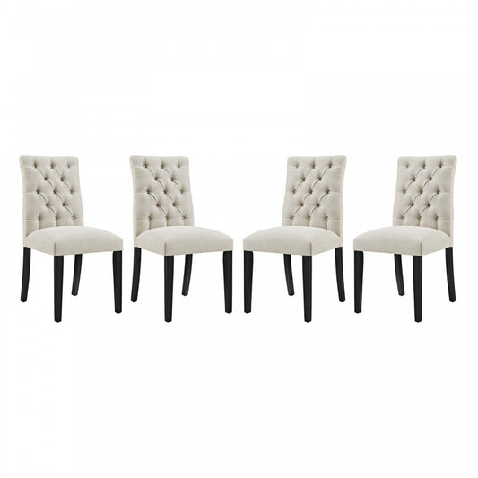Duchess Dining Chair Fabric Set of 4, Beige