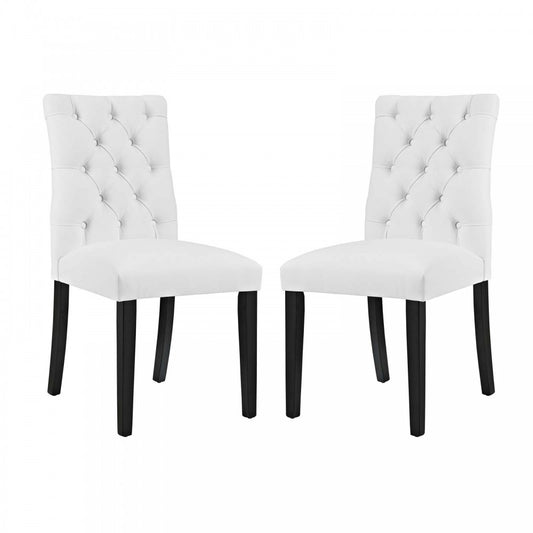Duchess Dining Chair Vinyl Set of 2, White