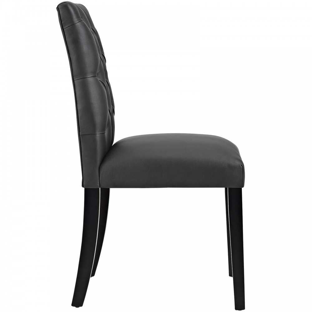 Duchess Dining Chair Vinyl Set of 2, Black