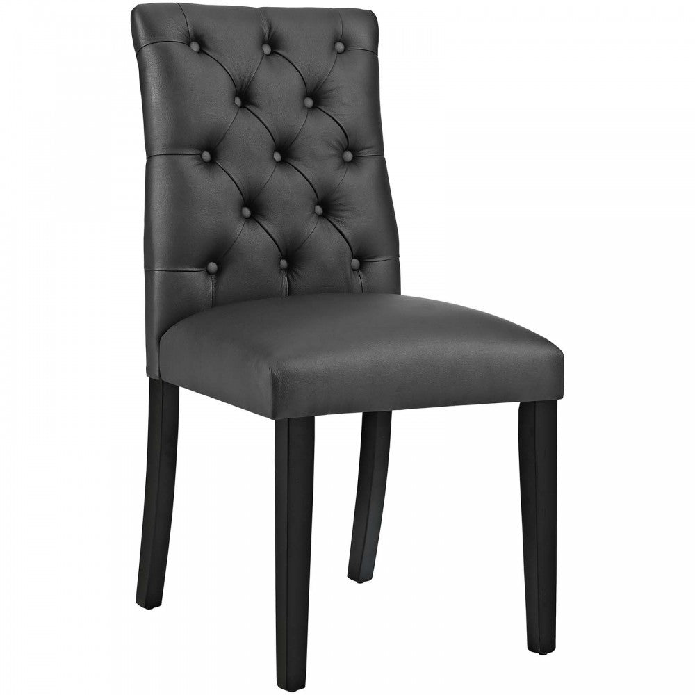 Duchess Dining Chair Vinyl Set of 2, Black