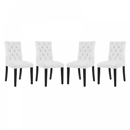 Duchess Dining Chair Vinyl Set of 4, White