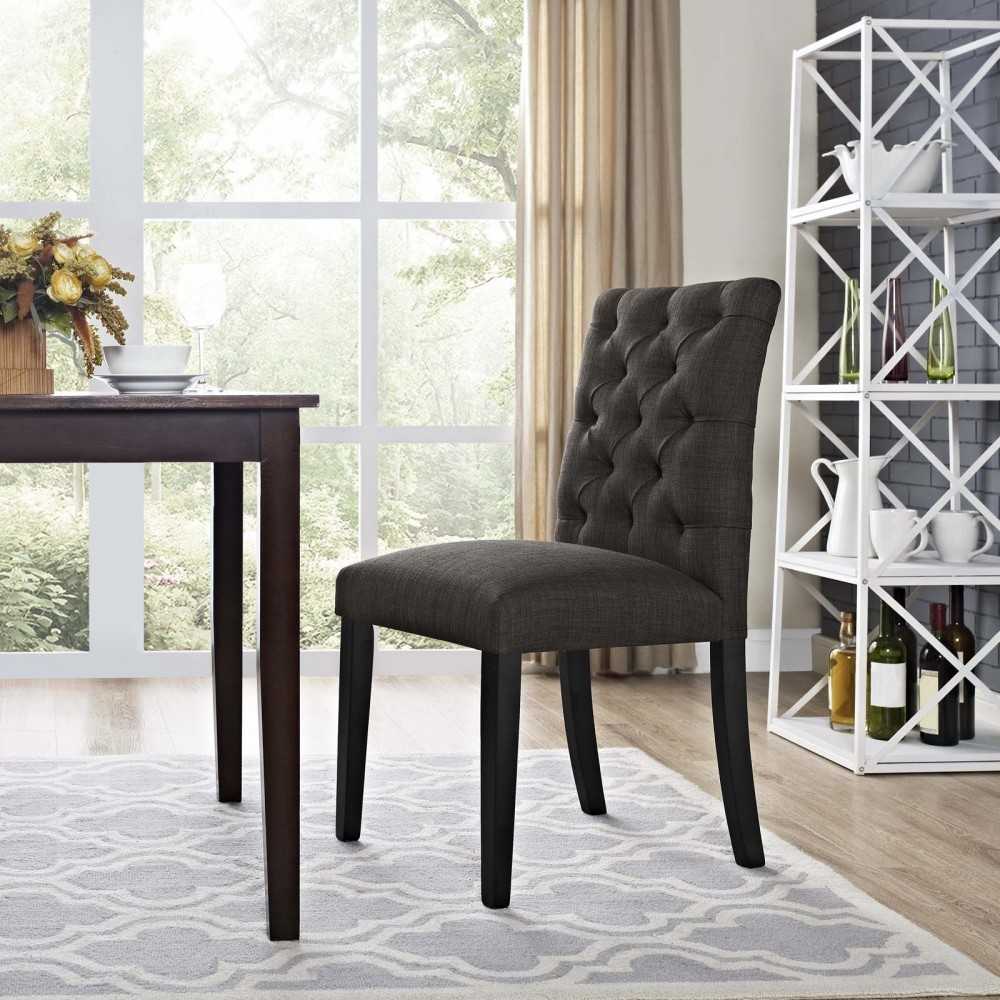 Duchess Fabric Dining Chair, Brown