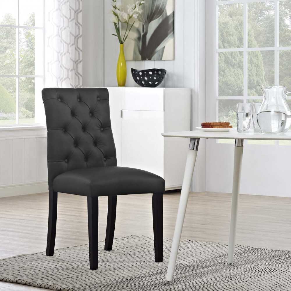 Duchess Vinyl Dining Chair, Black