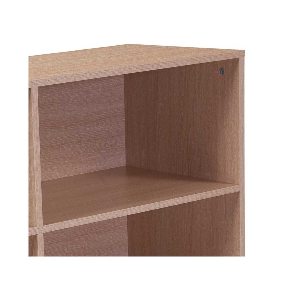 Dudley 4 Shelf 29.5"H Open Bookcase Storage in Oak Wood Grain Finish