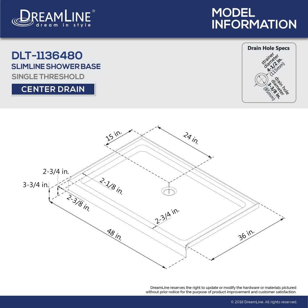 Duet 36 in. D x 48 in. W x 74 3/4 in. H Semi-Frameless Bypass Shower Door in Brushed Nickel and Center Drain White Base