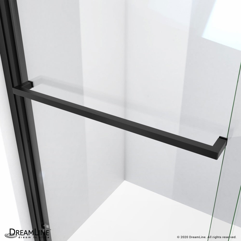Duet Plus 56-60 in. W x 72 in. H Semi-Frameless Bypass Sliding Shower Door in Satin Black