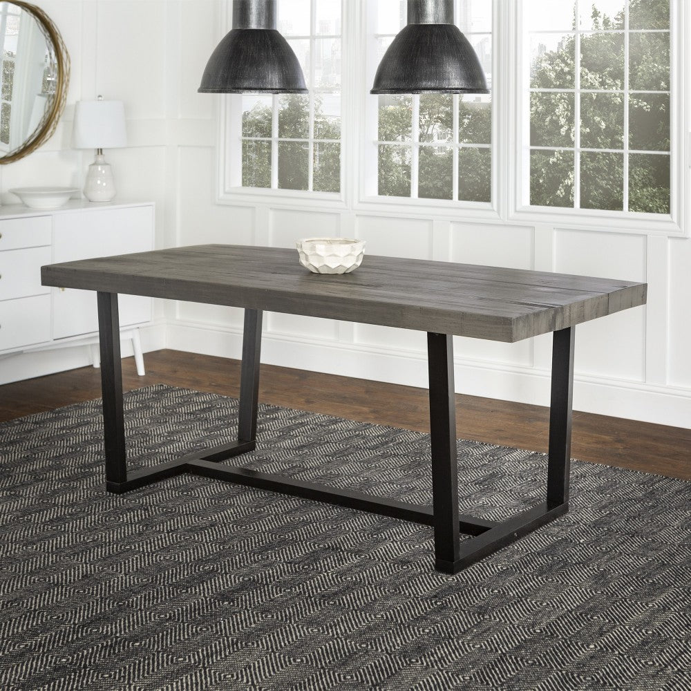 Durango 72" Rustic Solid Wood Dining Table - Gray