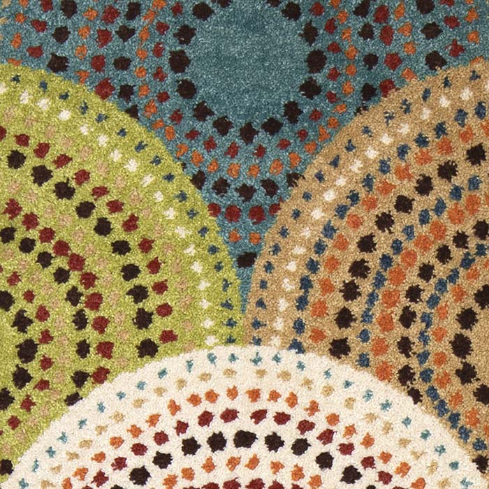 Orian Courtyard Bright Dotted Circles Multi 22"X60"