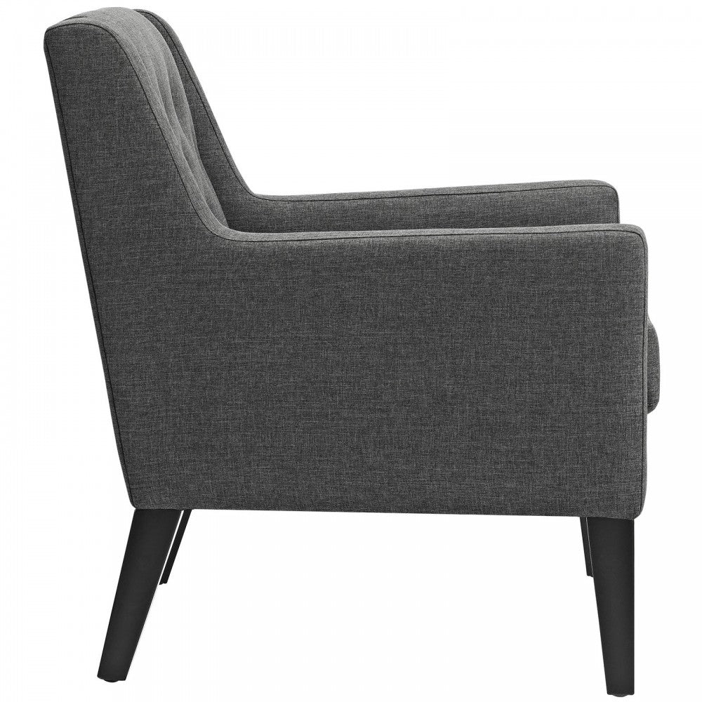 Earnest Upholstered Fabric Armchair, Gray