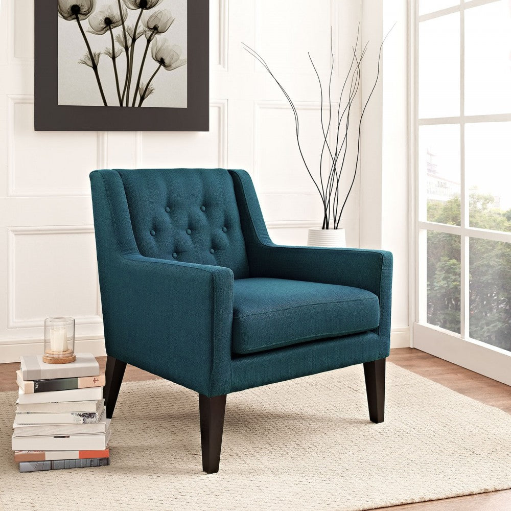 Earnest Upholstered Fabric Armchair, Azure