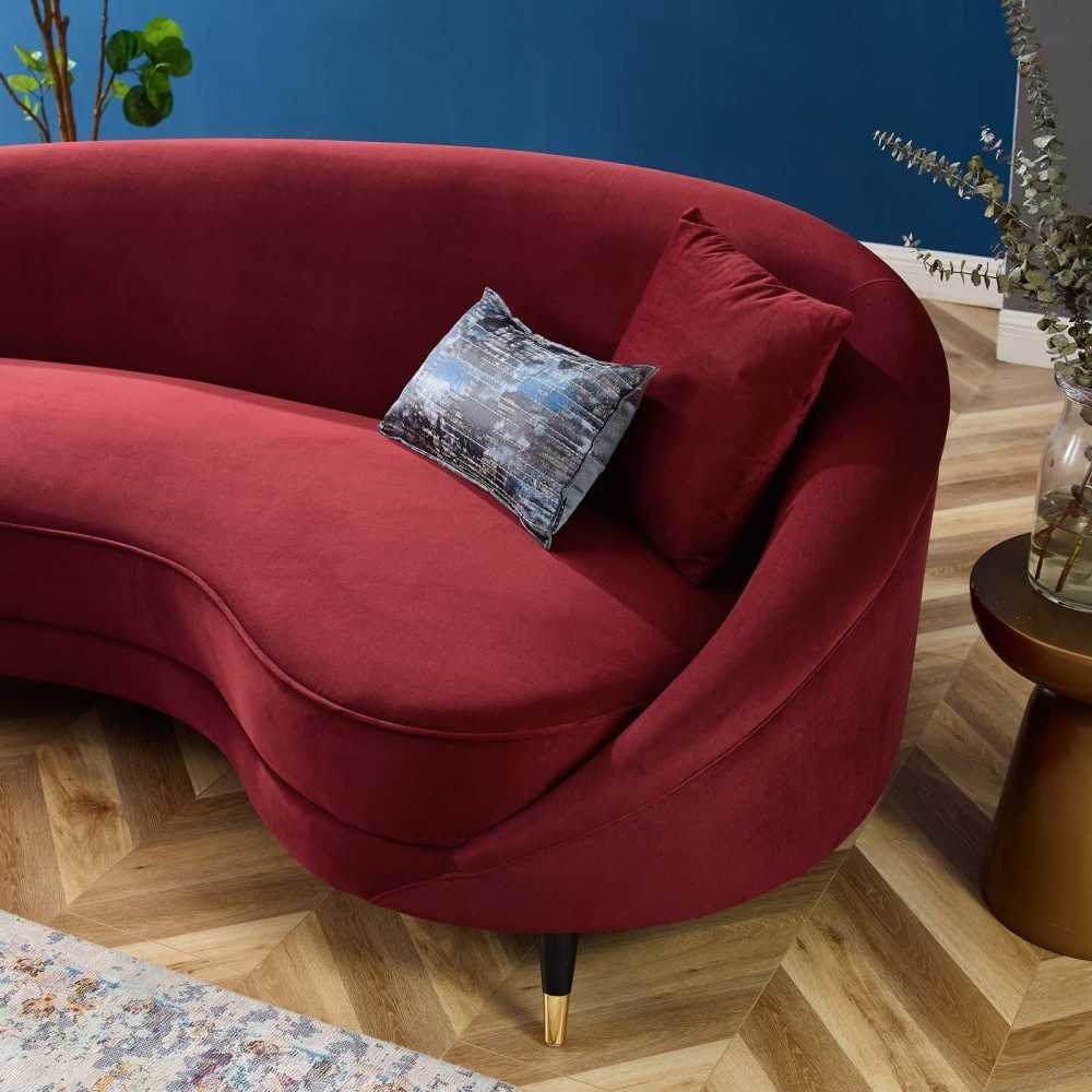 Echo Performance Velvet Sofa, Maroon